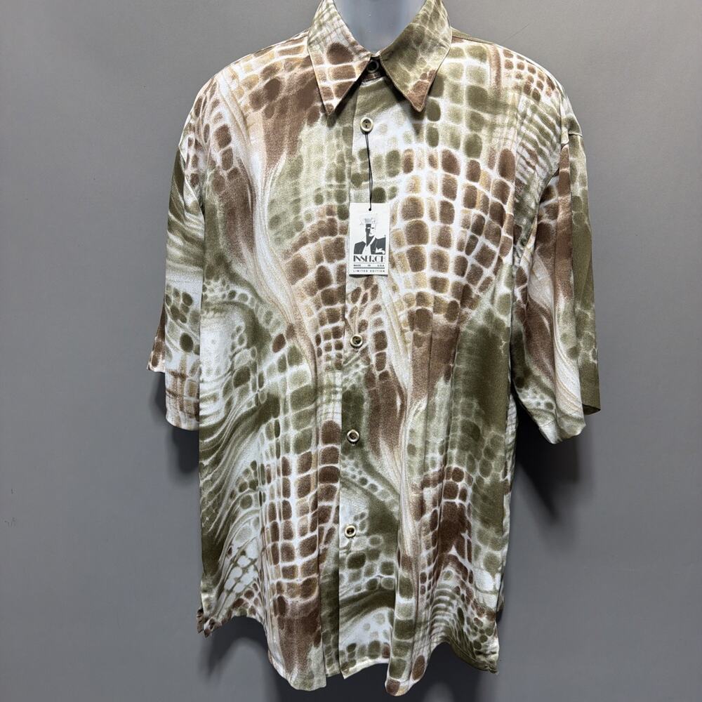 Vintage Inserch Limited Edition Men’s L Button Up Shirt Made USA 100% Dacron NWT